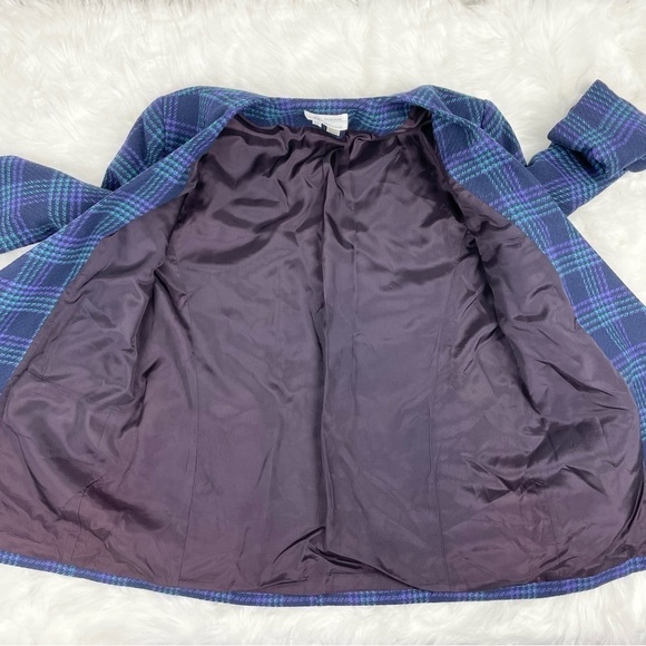 VINTAGE Jeremy Scott Double Breasted Plaid Wool Blazer - Picture 7 of 10